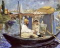 Claude Monet Arbeiten auf seinem Boot in Argenteuil Realismus Impressionismus Edouard Manet